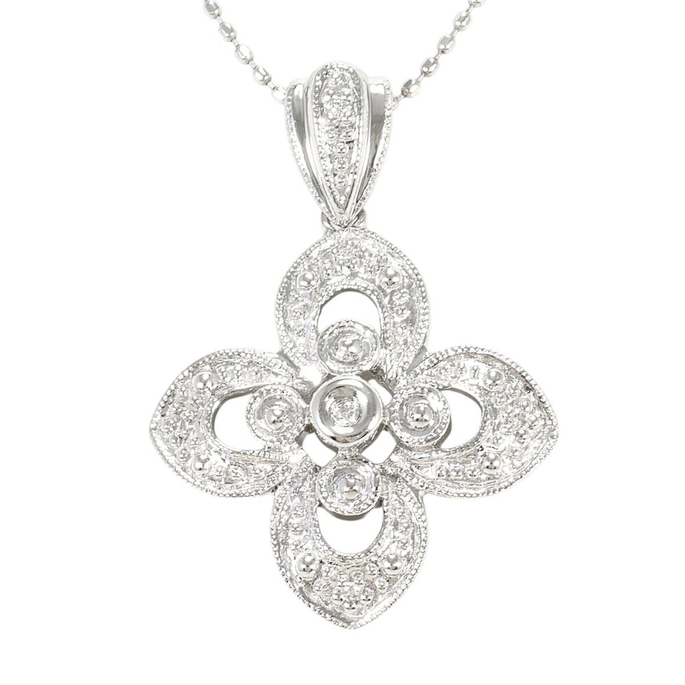 VINTAGE 10k Silver Diamond Necklace